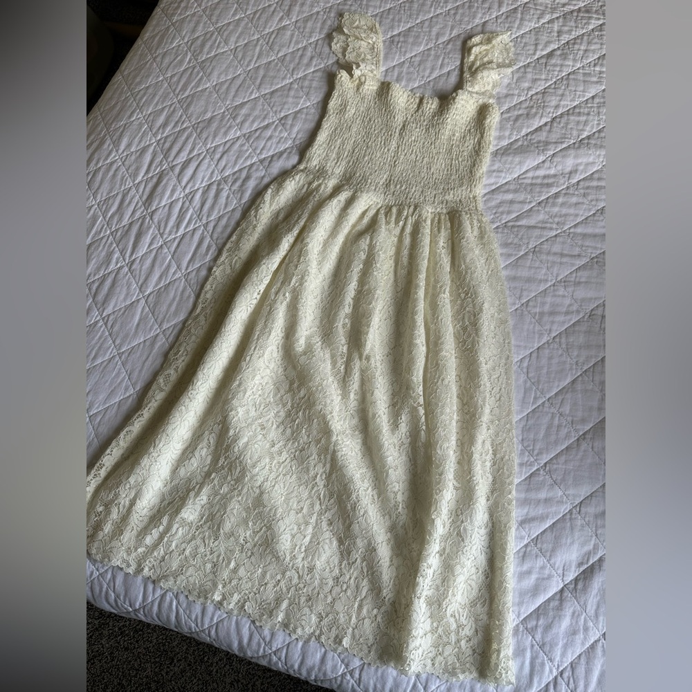 Maeve Cream Lace Midi Dress